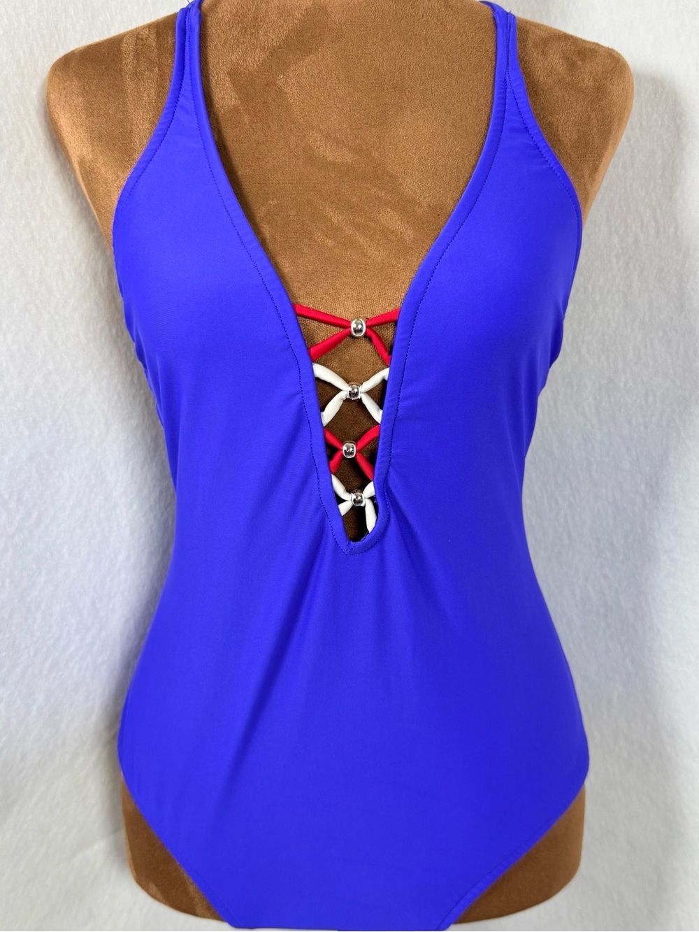 Venus USA Patriotic Crisscross One Piece Swimsuit Sm/Med - Picture 10 of 12
